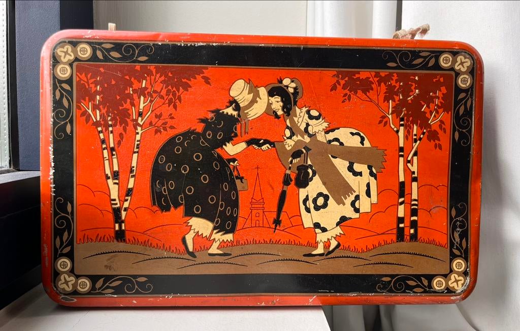 Boîte en fer blanc vintage Côte d'Or avec deux dames, Enlèvement, Utilisé