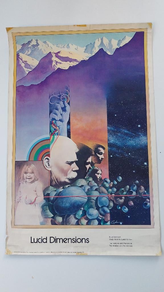 Affiche Lucid Dimensions Clifford Spohn 1974, Verzamelen, Posters, Ophalen of Verzenden, Gebruikt, Rechthoekig Staand, Overige onderwerpen