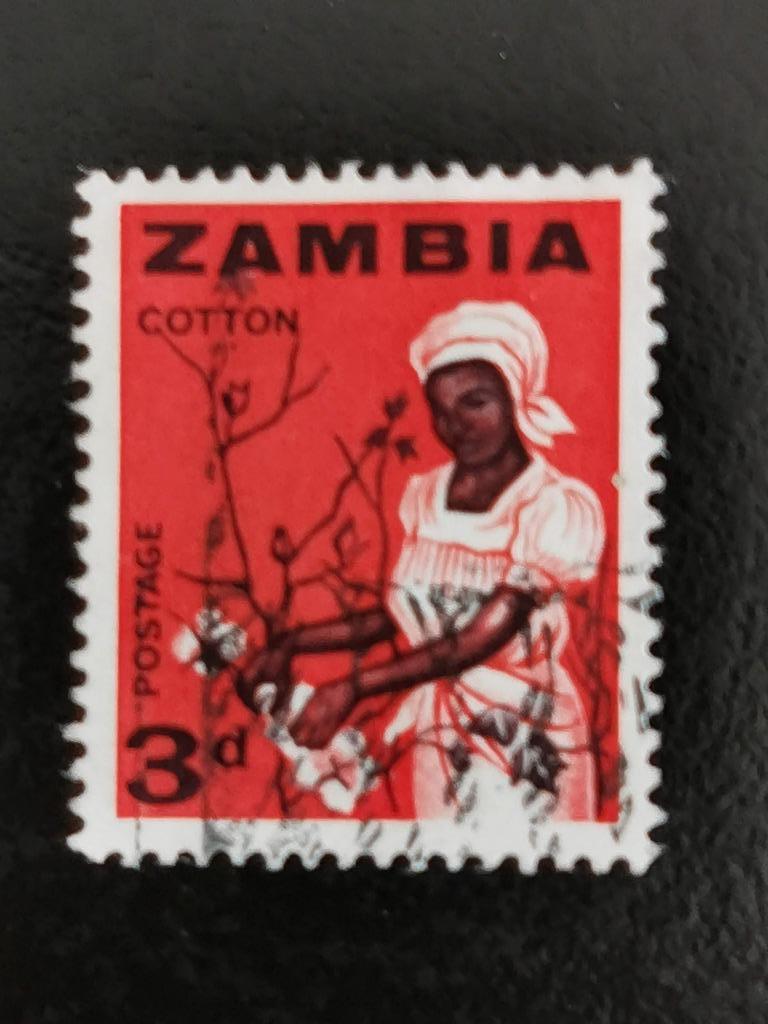 Zambie 1964 - cueilleur de coton, Enlèvement ou Envoi, Zambie, Affranchi