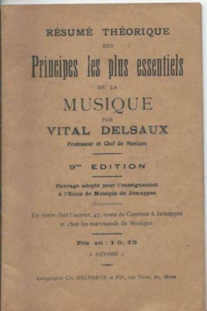 Theoretische samenvatting van de principes van muziek, Ophalen of Verzenden, Gelezen, Vital Delsaux