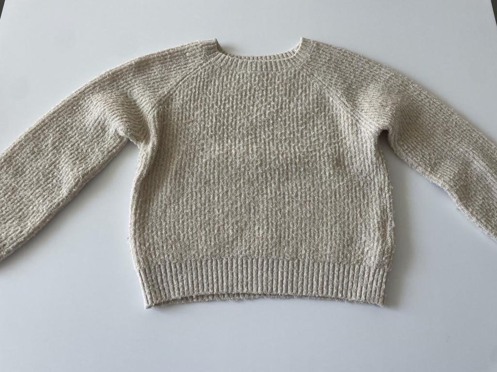 Pull écru à fil doré en taille 134 traitée, Enlèvement ou Envoi, Pull ou Veste, Comme neuf, JBC.