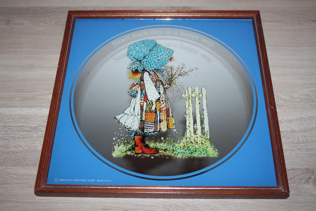 Holly Hobbie , originele Spiegel met afbeelding 32,2x32,2 cm, Verzamelen, Retro, Ophalen of Verzenden, Huis en Inrichting
