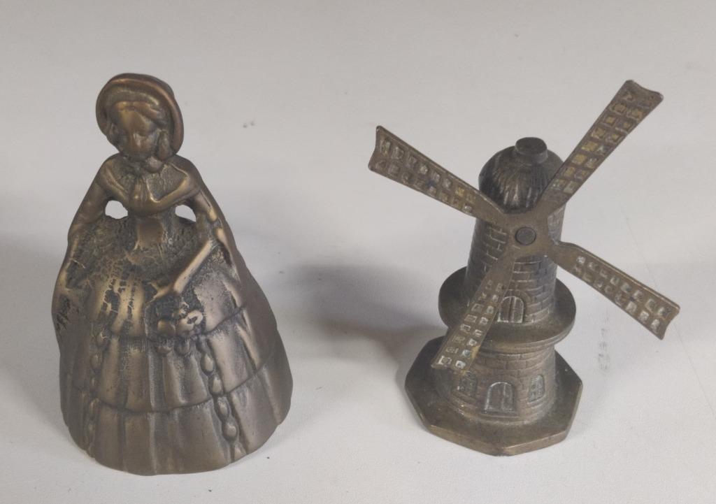 Tafelbel prinses + molen in koper, Ophalen of Verzenden, Koper