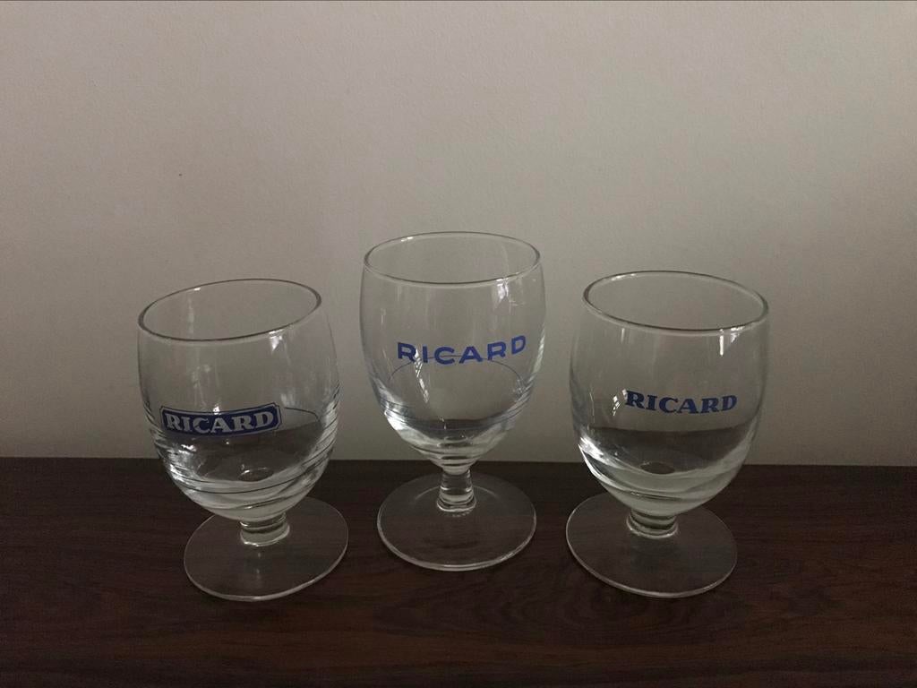 Set van 3 verschillende glazen ricard, Verzamelen, Ophalen of Verzenden