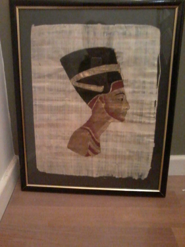Papyrus Egypte Nefertite, Cleopatra, zonnegod, Antiek en Kunst, Ophalen of Verzenden