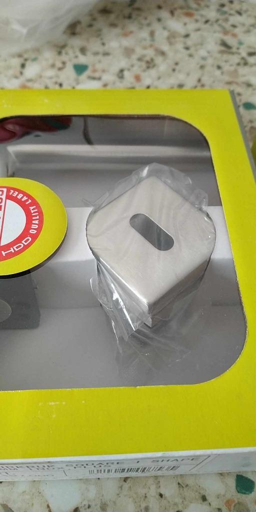 5 poignées de porte avec caches serrure en inox NEUVES, Enlèvement, Neuf, Inox, Loquet ou Poignée