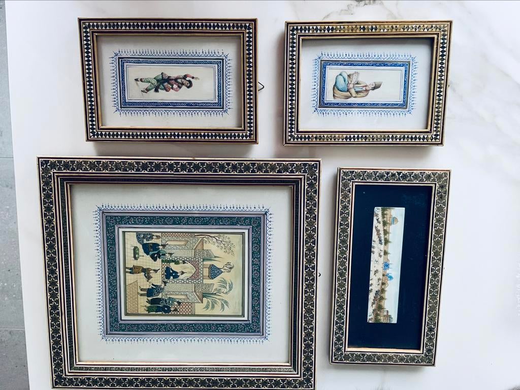4 katamkari kaders Iraanse kunst, Ophalen of Verzenden