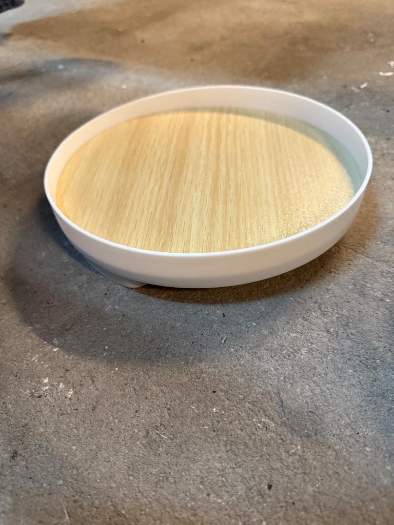 Plateau Temu blanc et bois, Enlèvement ou Envoi, Neuf, Rond, Synthétique