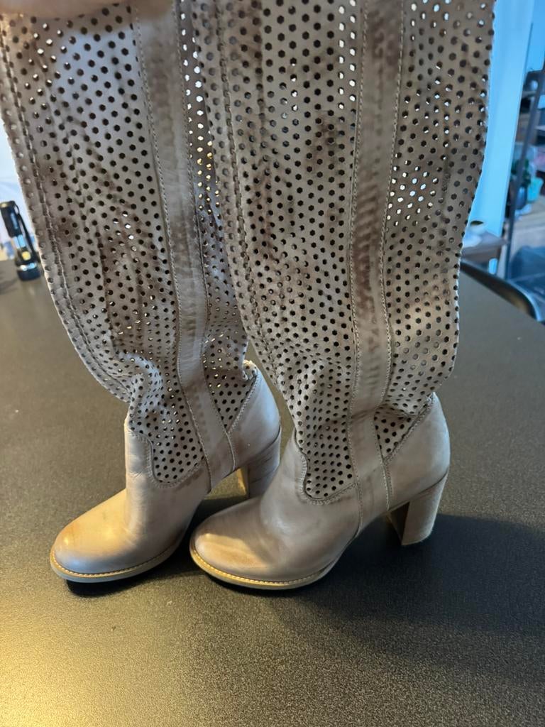 Bottes printemps à talons  beige Sweet Lemon pointure 37, Enlèvement ou Envoi, Comme neuf, Beige