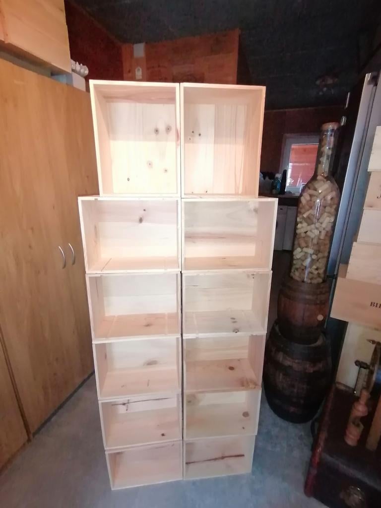 ⚠️ caisse à vin caisse de 6Bt en bois 6€ P ou 55€ pour 10 P, Enlèvement