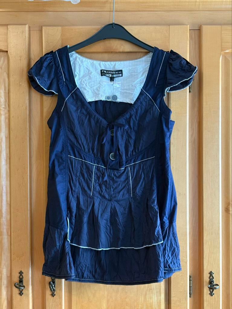 Nieuwe blauwe top/tuniek van Eva Kayan (38)., Blauw, Nieuw, Eva Kayan, Korte mouw