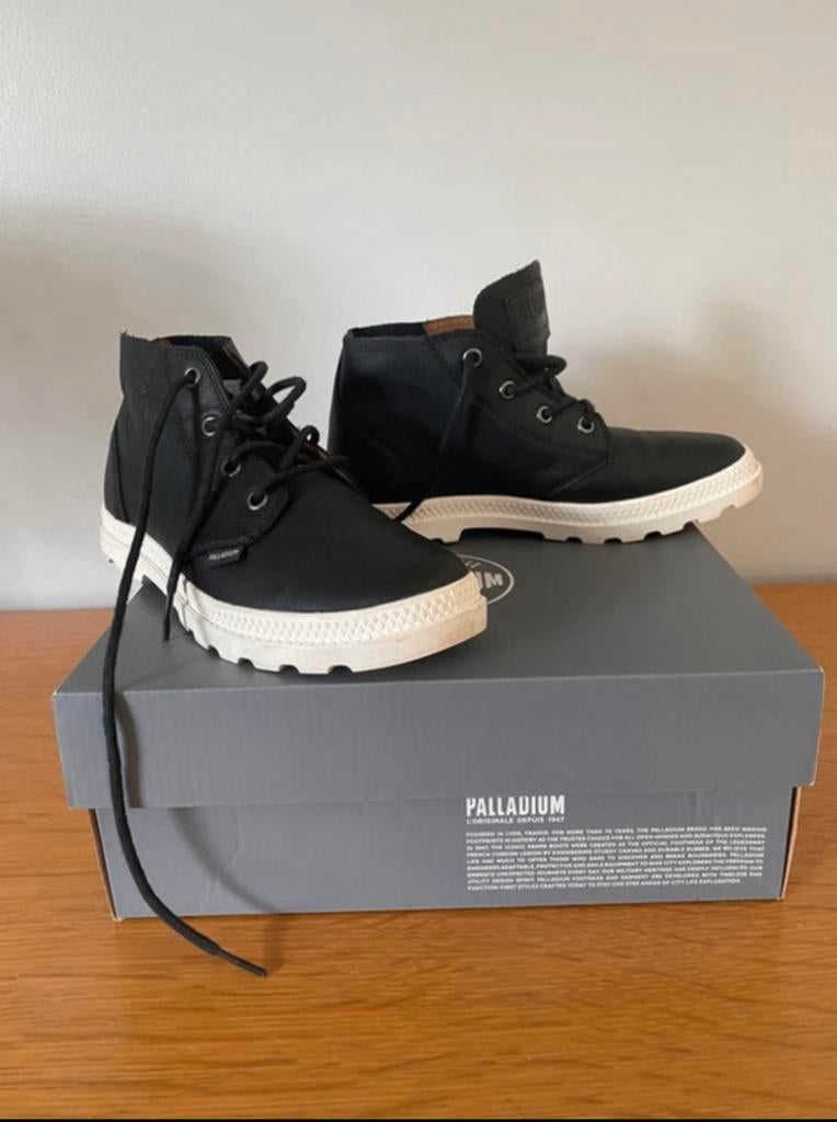 Palladium nieuwe zwarte leren laarzen, Zwart, Lage of Enkellaarzen, Ophalen of Verzenden, Palladium