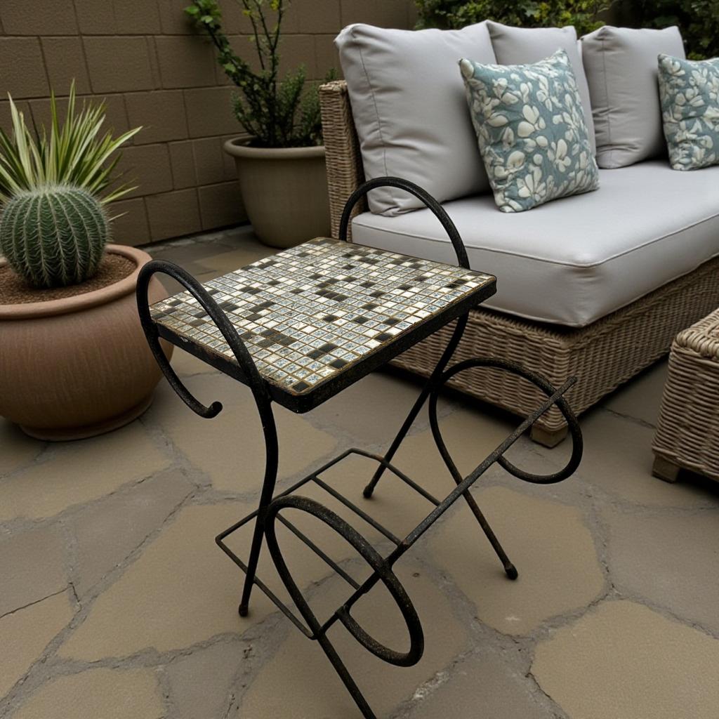vintage tegeltafel / plantentafel / bijzettafel, Antiek en Kunst, Antiek | Meubels | Tafels, Ophalen of Verzenden