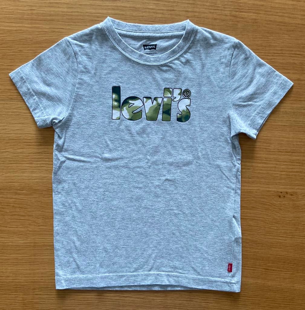 T-shirt gris avec impression kaki - 8 ans - 7,50€