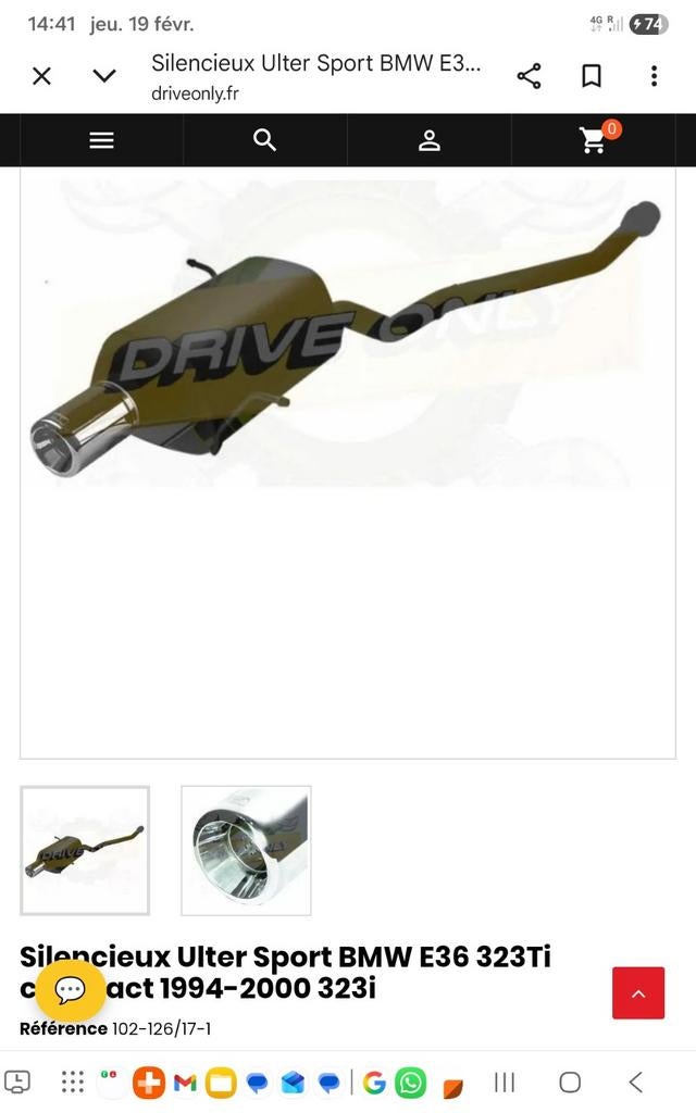 Ligne arriére inox BMW E36 COMPACT 323 TI ULTER SPORT, Autos : Pièces & Accessoires, Enlèvement ou Envoi, BMW