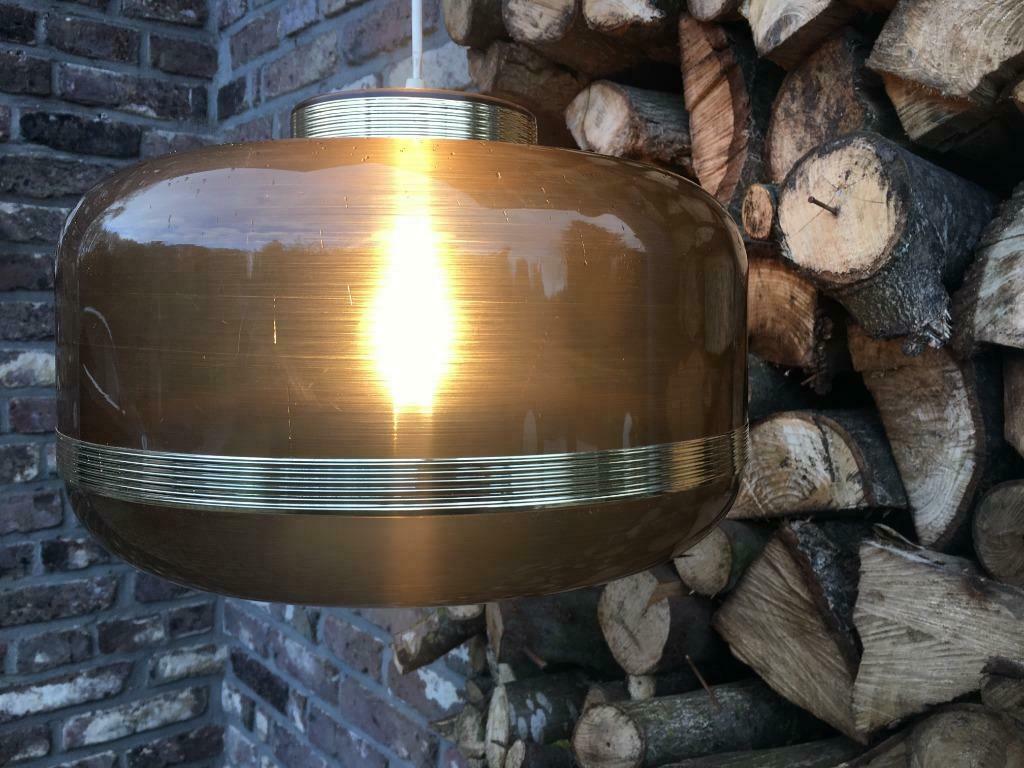 vintage plafondlamp gefumeerd plexiglas 70's, Ophalen of Verzenden
