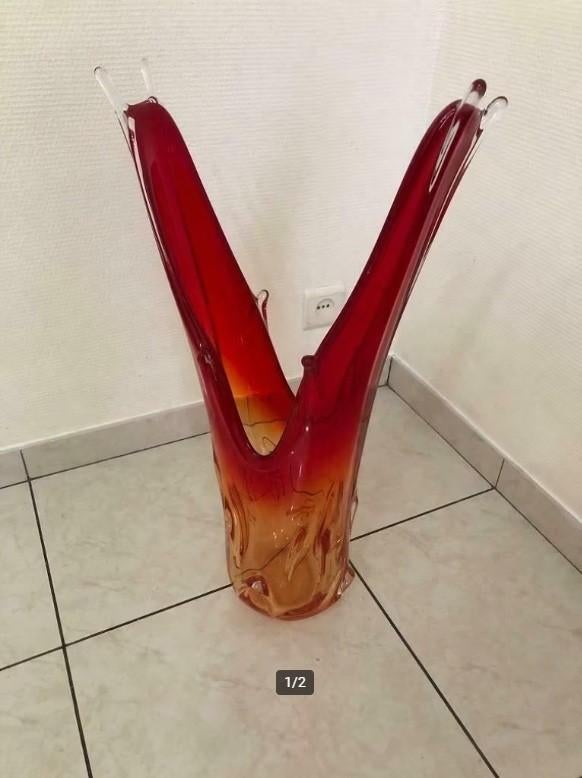 Grand vase crystal Val St Lambert 70cm - etat impec, Enlèvement