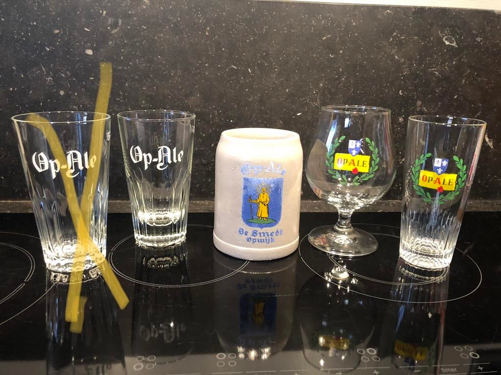 op-ale brouwerij de smedt opwijk  4 stuks, Verzamelen, Ophalen, Gebruikt, Glas of Glazen, Overige merken