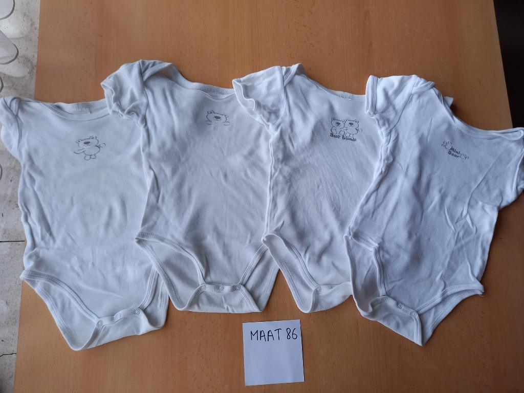 Pakket 4 body's of rompertjes maat 86, Ophalen of Verzenden, Gebruikt, Jongetje of Meisje, Nacht- of Onderkleding