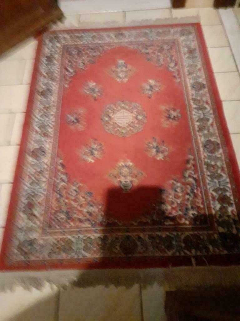 tapis de laine, 150 à 200 cm, Rouge, Rustiek, Enlèvement