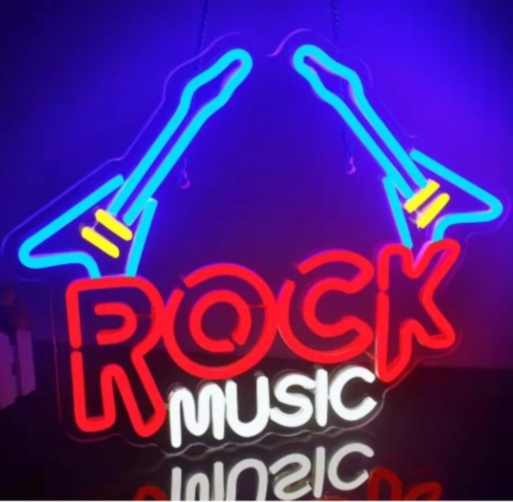 Rock Music neon look led decoratie verlichting & veel andere, Verzamelen, Ophalen of Verzenden, Nieuw, Lichtbak of (neon) lamp