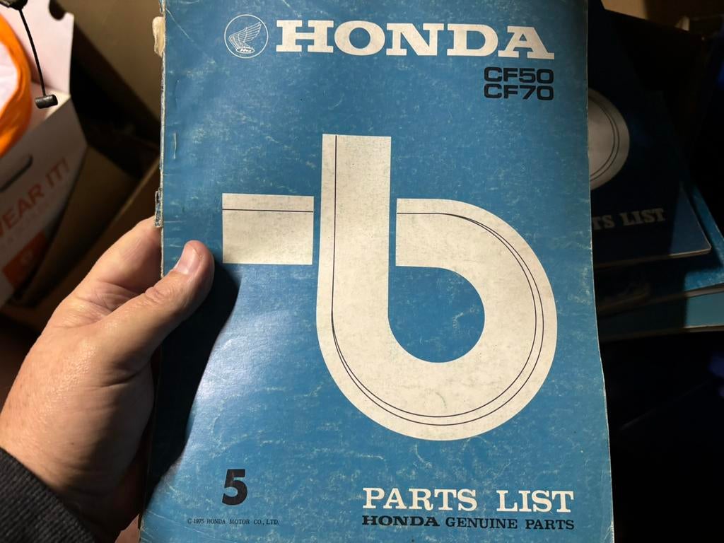 1974- Liste des pièces Honda Chaly CF50, CF70, Enlèvement ou Envoi, Honda
