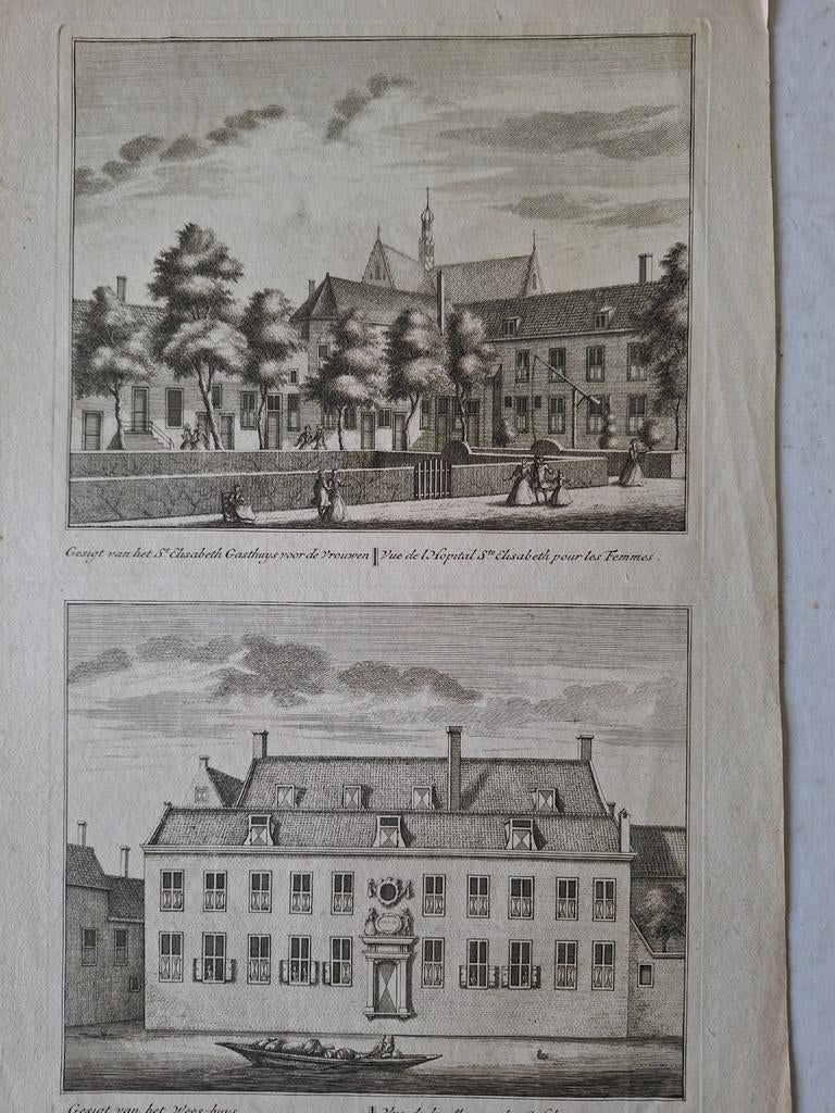 18de eeuwse etsen Alkmaar door Leonard Schenk, Ophalen of Verzenden, Ets, Ingelijst