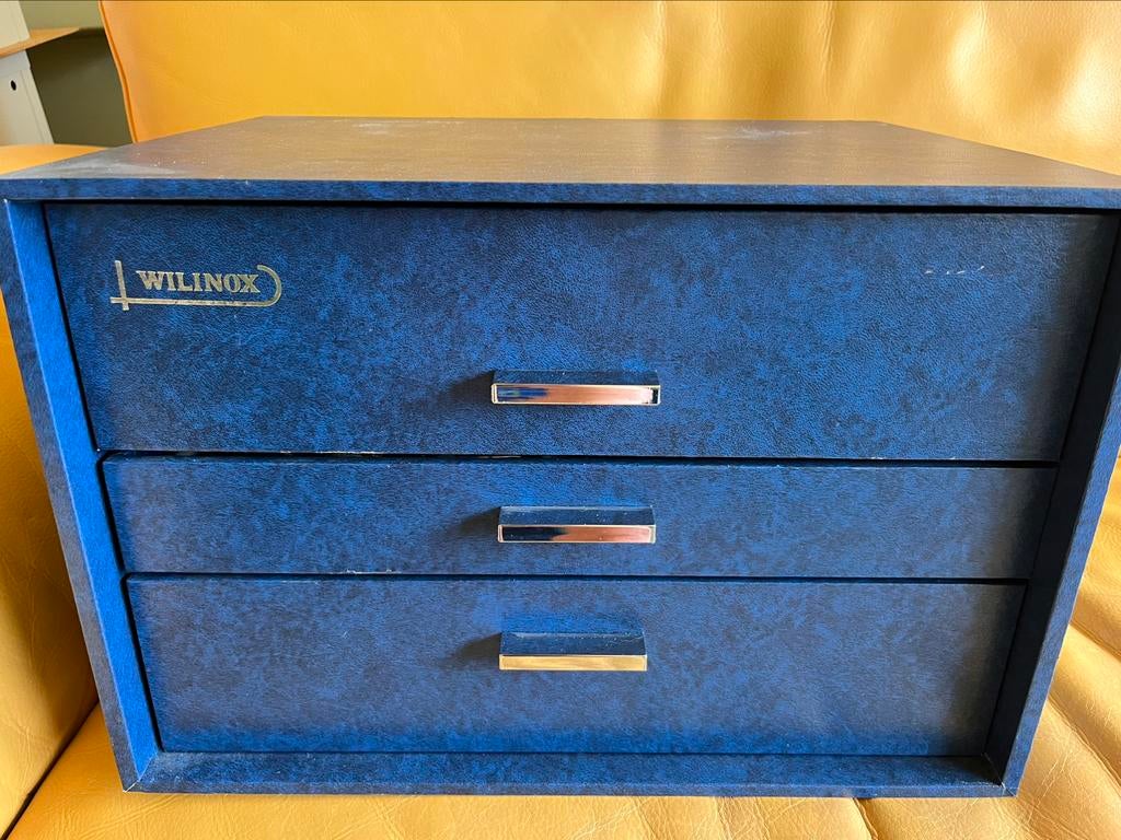 Complete bestek koffer Wilinox 24K verguld, Ophalen, Zo goed als nieuw