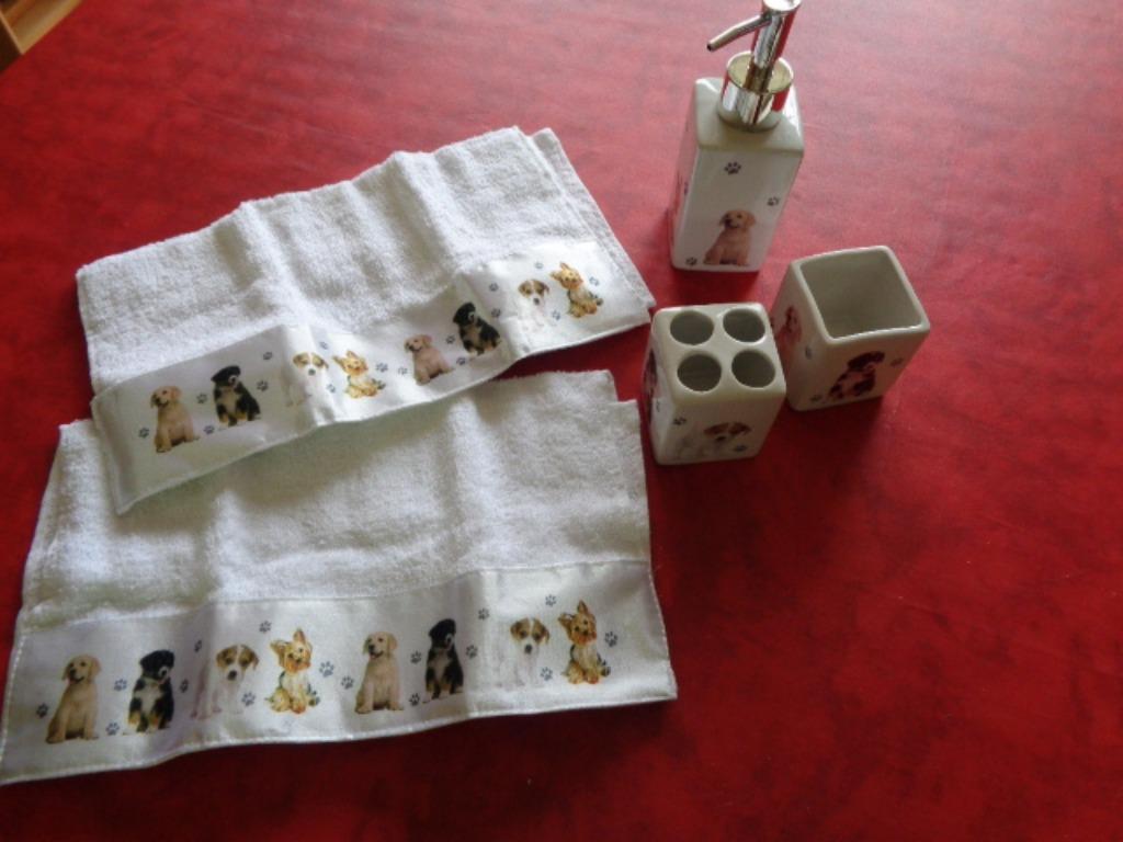 Ensemble salle de bain déco chien, Enlèvement ou Envoi, Neuf, Autres types