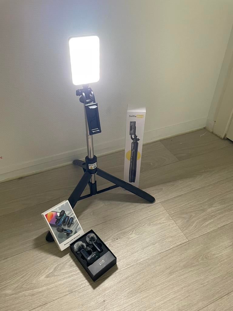 Perche à Selfie, Trepied + Lumière téléphone Selfie, Ophalen of Verzenden, Nieuw
