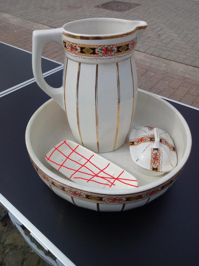 art deco wastafelset / set de lavabo 15€ (voor de 3 stuks), Ophalen