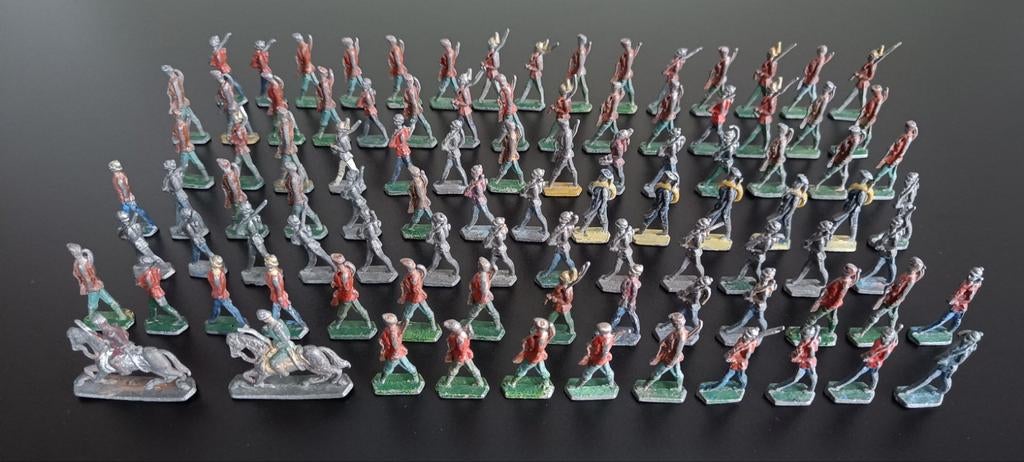 Vintage metalen miniatuur soldaten., Antiek en Kunst, Ophalen of Verzenden