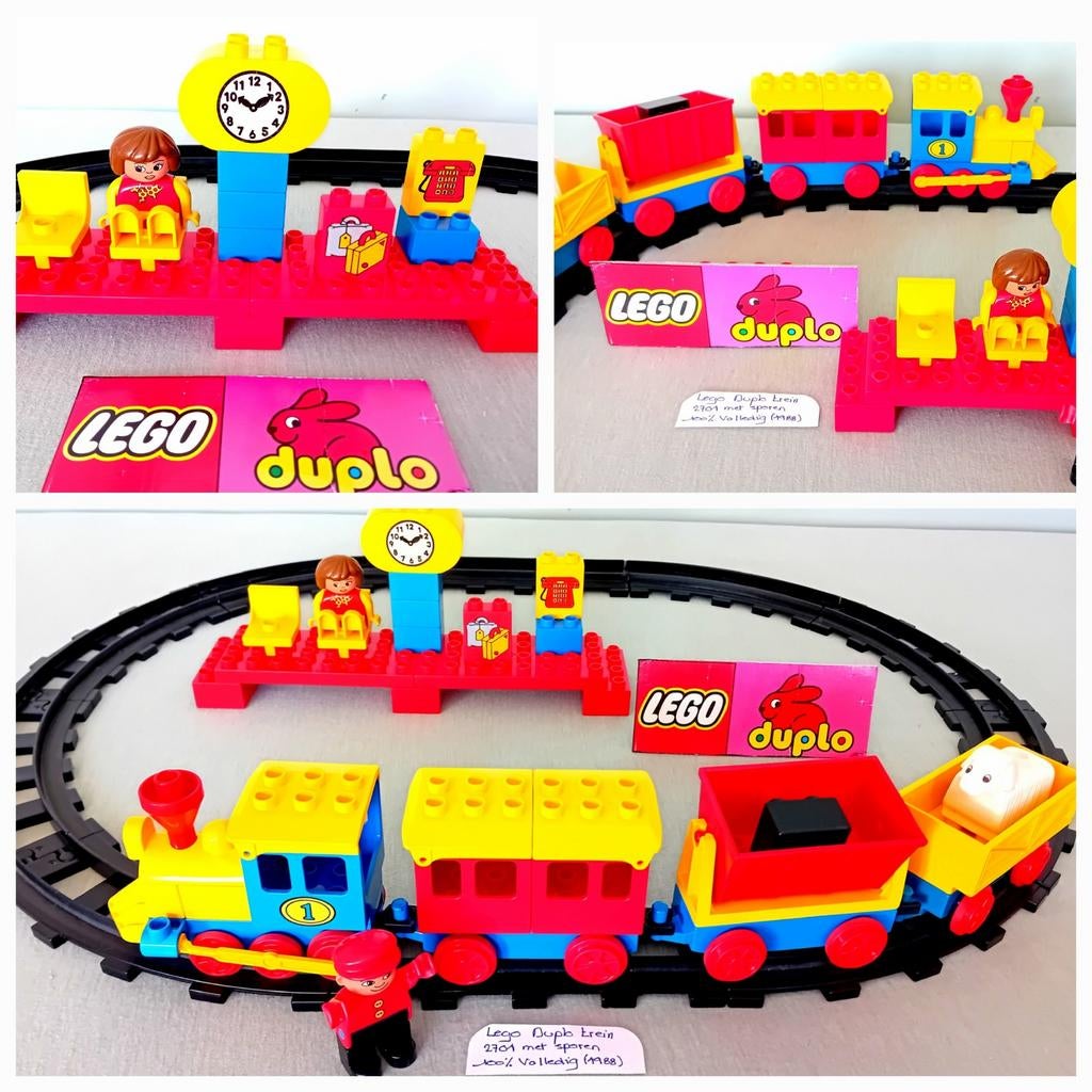 Lego Duplo 2701 .duwtrein met wagons,perron,zie info .extra, Ophalen, Duplo