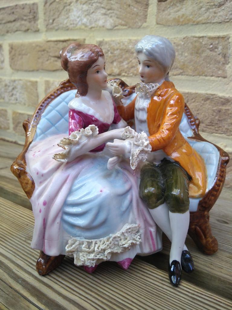 Porselein Duits Victoriaans koppel romantische, Antiek en Kunst, Ophalen