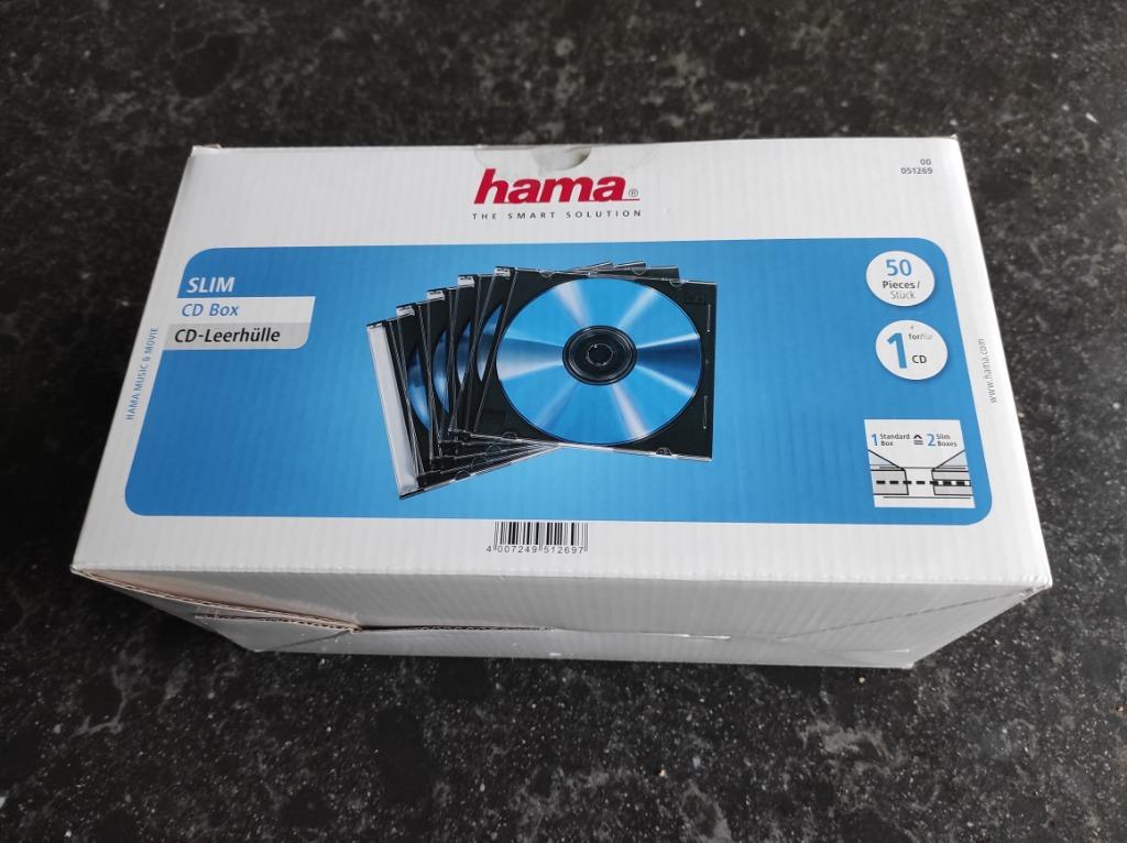 Hama CD / DVD slim box 50 stuks, Cd's en Dvd's, Ophalen, Nieuw in verpakking