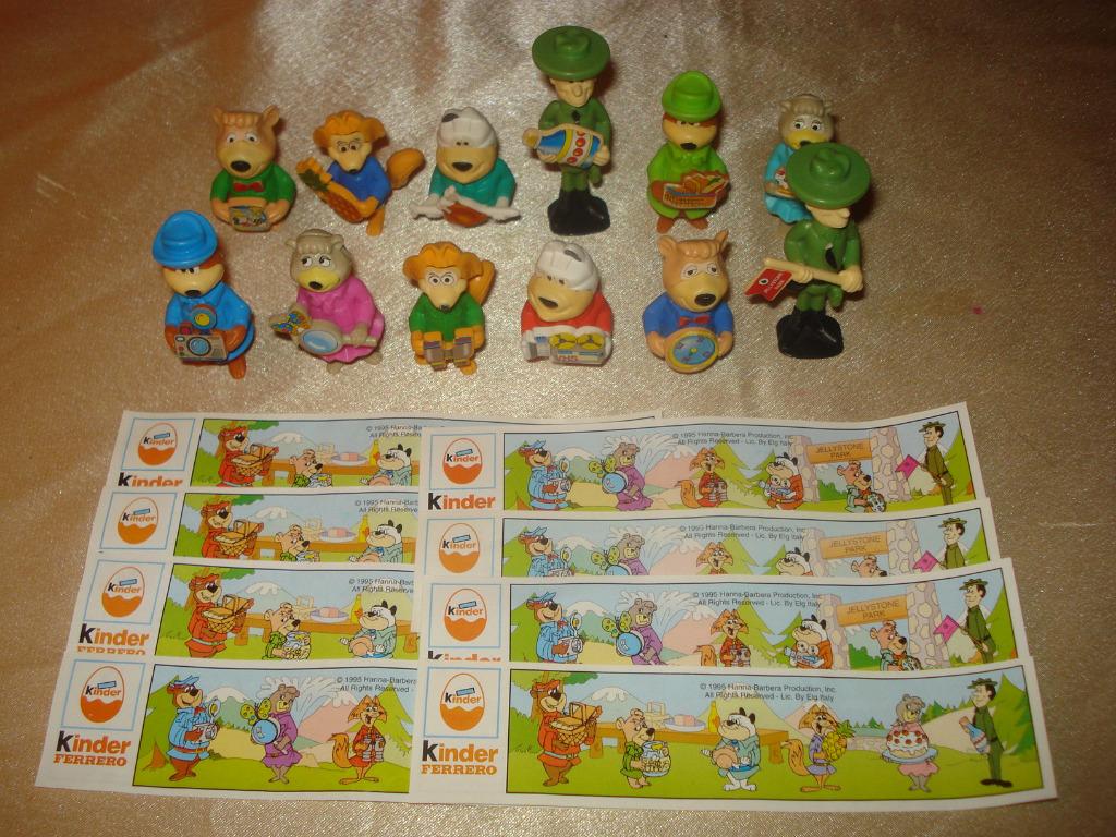 KINDER Yogi Bear Ancienne Série Complète de Figurines 1995, Enlèvement ou Envoi, Comme neuf, Figurines