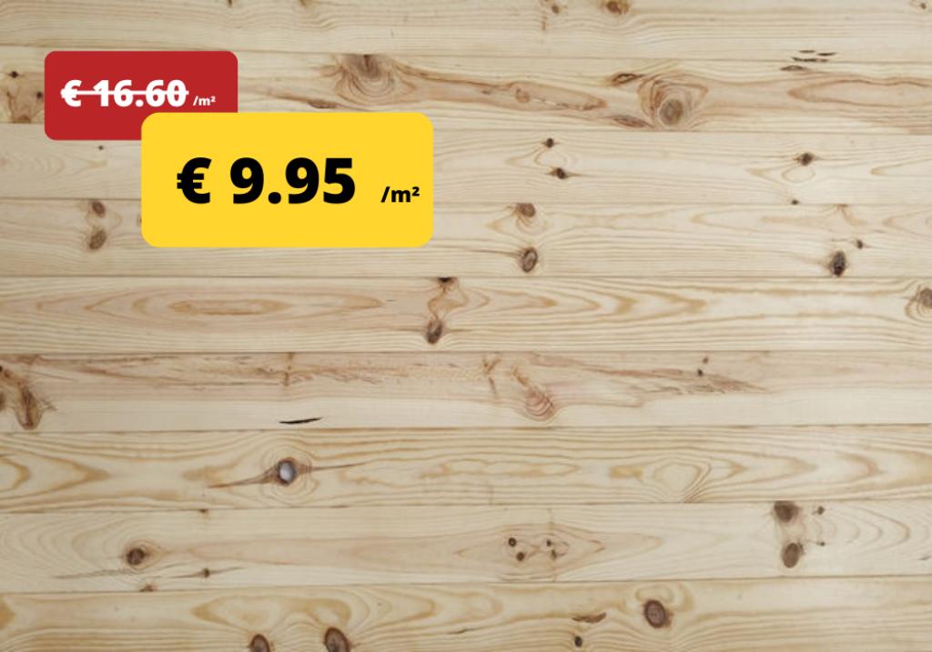 Parquet en pin pour 9,95 €/m² - STOCK SALE, Enlèvement, Neuf, 75 m² ou plus, Parquet