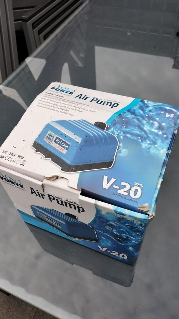 Aquaforte V20 zuurstofpomp set, Tuin en Terras, Vijver-toebehoren, Zo goed als nieuw, Ophalen of Verzenden