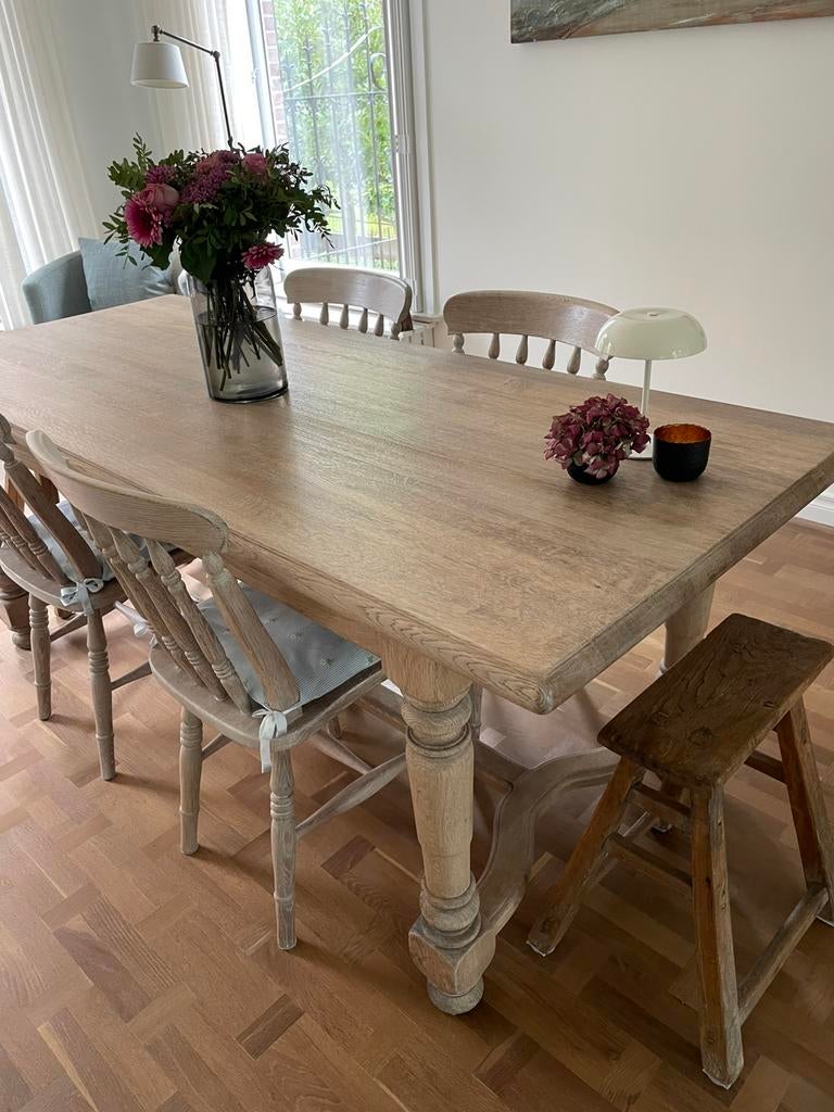 Mooi toffe eiken eettafel, Huis en Inrichting, Ophalen, Eikenhout, Vijf personen of meer, Rechthoekig