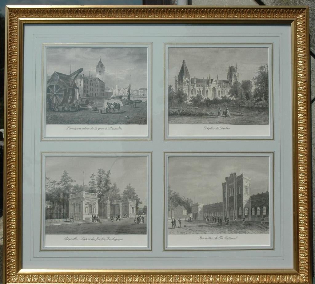 Ensemble de 4 gravures de Bruxelles dessinées par Ch Trumper, Antiquités & Art, Enlèvement