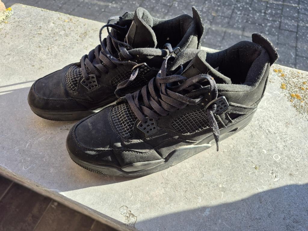 Nike Air Jordan 4 retro black cat maat 45, Kleding | Heren, Schoenen, Zo goed als nieuw, Sneakers, Zwart, Ophalen