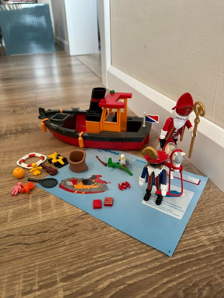 Playmobil Stoomboot van Sinterklaas en zwarte Piet – 5206, Kinderen en Baby's, Speelgoed | Playmobil, Ophalen, Zo goed als nieuw