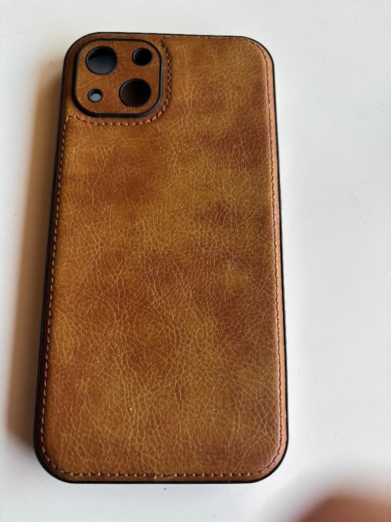 iPhone NEW LEATHER cover for iPhone 15 or 14 or 13 *** NEW !, Ophalen, Nieuw, Frontje of Cover