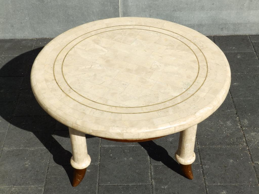 Salontafel met ingelegde travertijn - Cocktailtafel - Koffie, Ophalen, Overige materialen, Gebruikt, 50 tot 100 cm