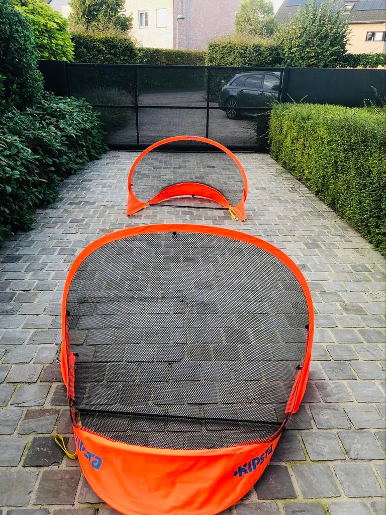 Minivoetbalgoal opplooibaar (oranje) 2 stukken, Ophalen