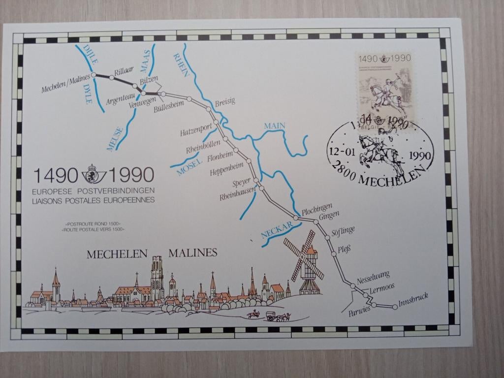 Herdenkingskaart postverzending lot 984, Postzegels en Munten, Postzegels | Europa | België, Ophalen of Verzenden