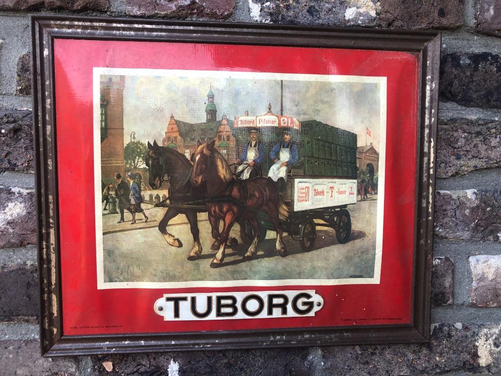 tuborg reclame, Ophalen of Verzenden, Gebruikt, Reclamebord, Plaat of Schild, Overige merken