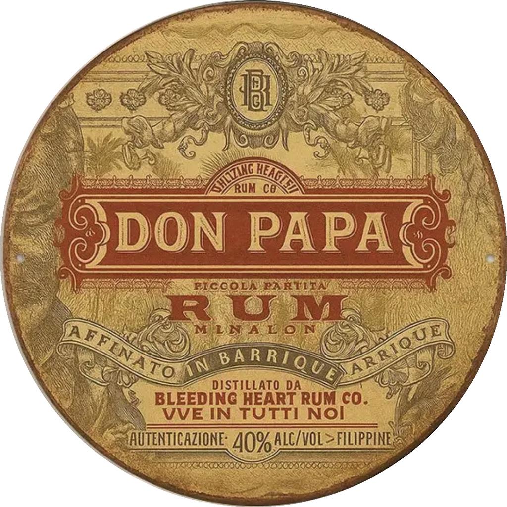 Panneau pub en métal Don Papa rhum 7 - rétro vintage mancave, Collections, Marques & Objets publicitaires, Comme neuf, Panneau publicitaire