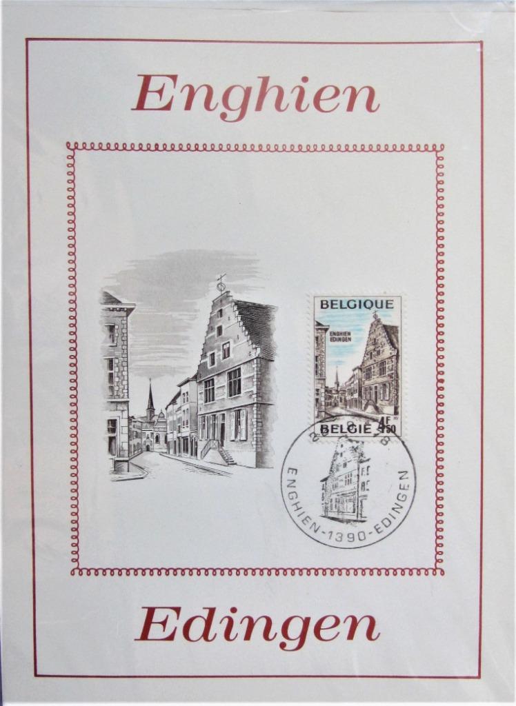 FDC OP GROTE KAART- TOERISME- EDINGEN, Ophalen of Verzenden, Gestempeld, Plaats of Gebouw