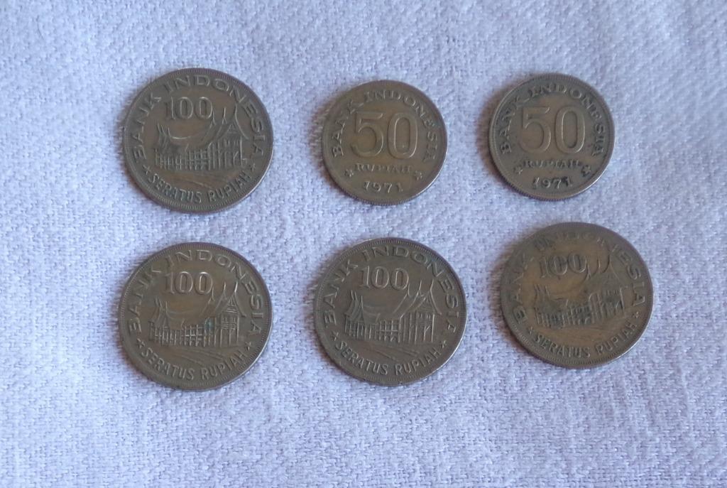 6 munten Bank Indonesia 1971 en 1978, Ophalen of Verzenden, Losse munt